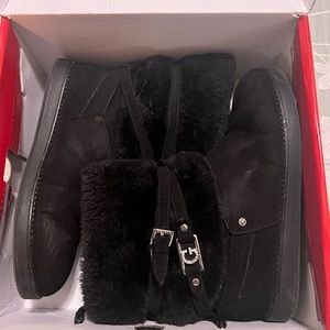 Guess Aerin Black Faux Fur Boots